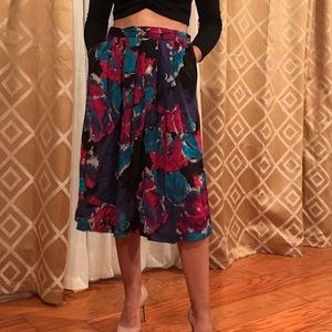 water color midi skirt